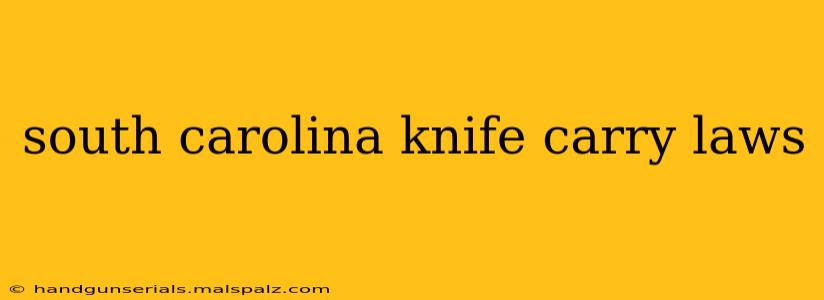 south carolina knife carry laws