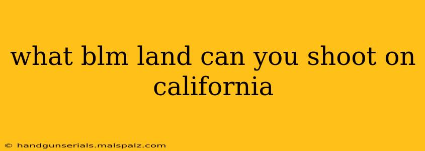 what blm land can you shoot on california