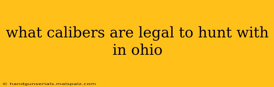 what calibers are legal to hunt with in ohio