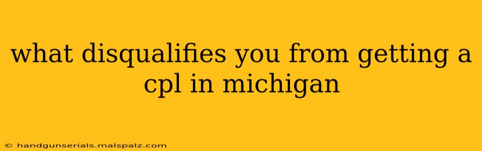 what disqualifies you from getting a cpl in michigan