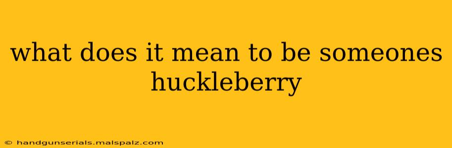 what does it mean to be someones huckleberry