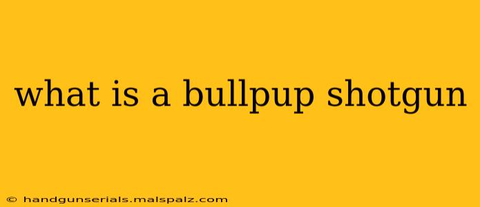 what is a bullpup shotgun