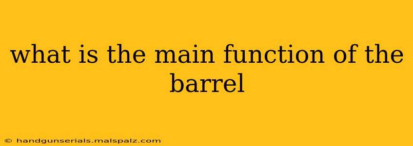 what is the main function of the barrel