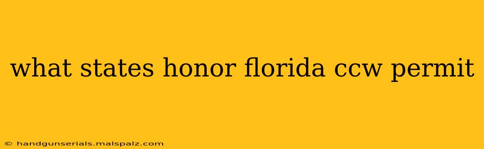 what states honor florida ccw permit