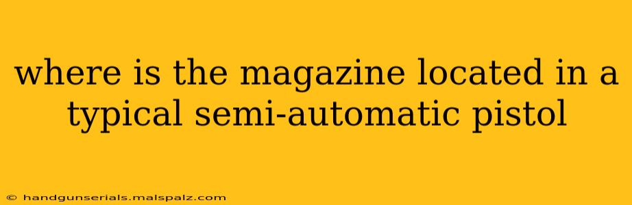 where is the magazine located in a typical semi-automatic pistol