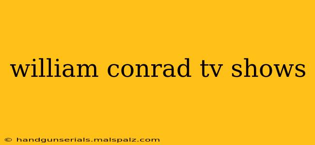 william conrad tv shows