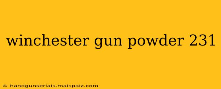 winchester gun powder 231