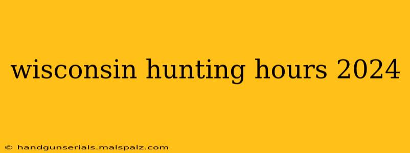 wisconsin hunting hours 2024